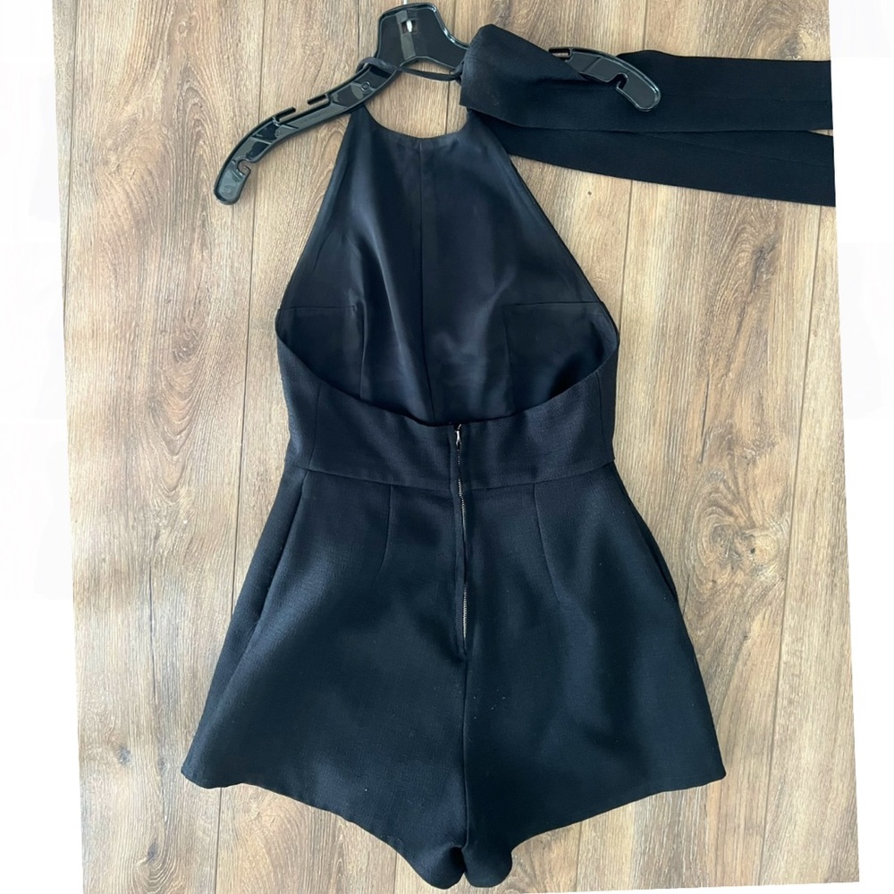 Black Halter Romper with Bow